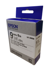Картридж зі стрічкою Epson LK3WBN для принтерів LW-300/400/400VP/700 Std Blk/Wht 9mm/9m C53S653003 фото