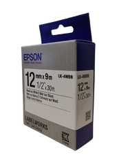 Картридж зі стрічкою Epson LK4WBN для принтерів LW-300/400/400VP/700 Standard Black/White 12mm/9m C53S654021 фото