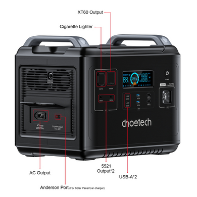 Мобільна зарядна станція Choetech 2000W BS006 фото