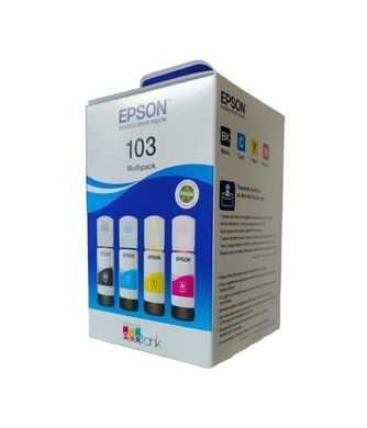 Набір з чотирьох контейнерів з чорнилом, Epson 103 Multipack (C,M,Y,Bk) C13T00S64A фото