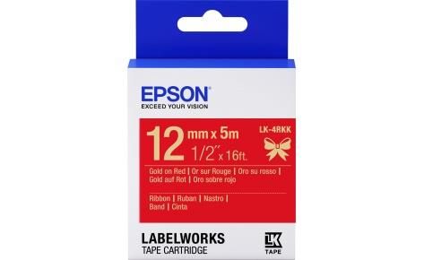 Картридж с лентой Epson LK4RKK для принтеров LW-300/400/400VP/700 Satin Gld/Red 12mm/5m C53S654033 фото