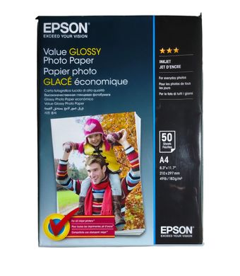 Фотопапір Epson A4 Value Glossy Photo Paper, 50арк, 183г/м2 C13S400036 фото