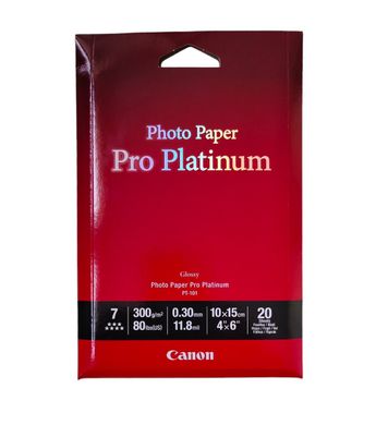 Фотобумага Canon 10x15 Glossy Photo Paper Pro Platinum PT-101, 20л, 300г/м² 2768B013AC фото