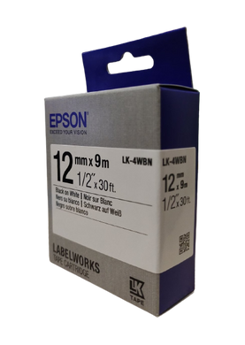 Картридж зі стрічкою Epson LK4WBN Standard Black/White 12mm/9m C53S654021 фото