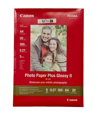 Фотобумага Canon A4 Photo Paper Plus Glossy II PP-201, 265г/м², 20л. 2311B019BA фото