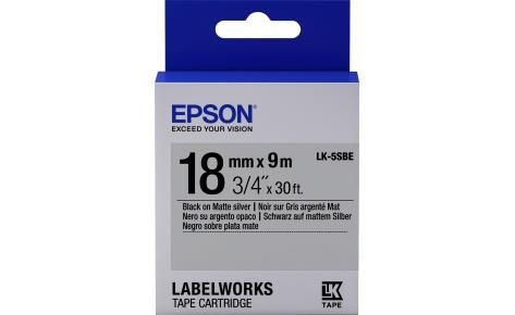 Cтрічка для принтера Epson LK5SBE Matte Blk/MattSiv 18mm/9m C53S655013 фото