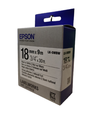 Картридж с лентой Epson LK5WBW для принтеров LW-400/400VP/700 Strng adh Blk/Wht 18mm/9m C53S655012 фото