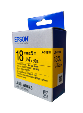 Картридж с лентой Epson LK5YBW Strong adh Black/Yellow 18mm/9m C53S655010 фото