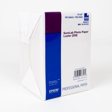 Фотопапір Epson SureLab Photo Paper Luster 10x15см, 250г/м&sup2;, 400арк. C13S400210 фото