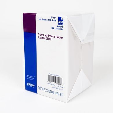 Фотопапір Epson SureLab Photo Paper Luster 10x15см, 250г/м&sup2;, 400арк. C13S400210 фото